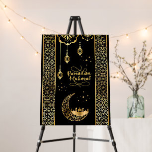 Elegant Gold Islamic Patterns Ramadan Mubarak Foam Board