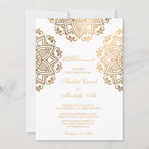 Elegant gold islamic Wedding Invitation