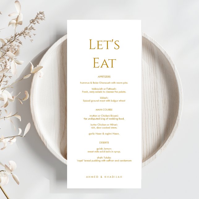Elegant Gold Islamic Wedding Menu Card Flat Menu (Creator Uploaded)