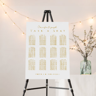 Elegant Gold Islamic Wedding Seating Chart Poster