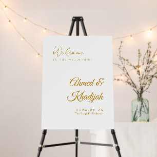 Elegant Gold Islamic Wedding Welcome Sign