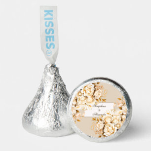 Elegant Gold & Ivory Floral Wedding Hershey®'s Kisses®