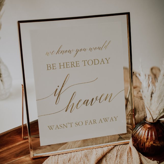Elegant Gold & Ivory If Heaven Wasn't So Far Away Poster (Creator Uploaded)