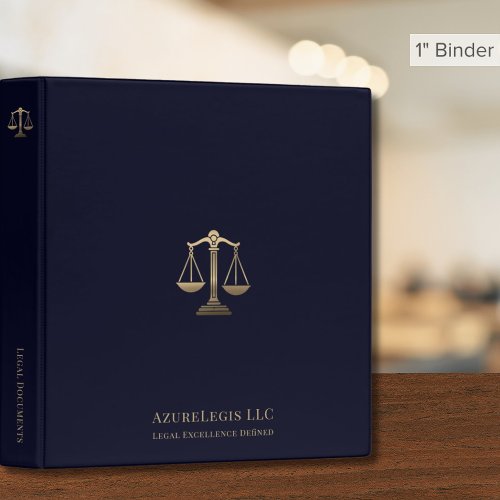 Elegant Gold Justice Scale Legal Binder