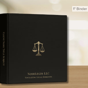 Elegant Gold Justice Scale Legal Binder