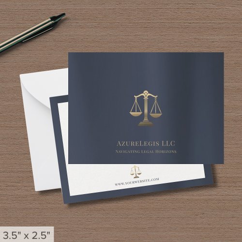 Elegant Gold Justice Scale Legal Note Card