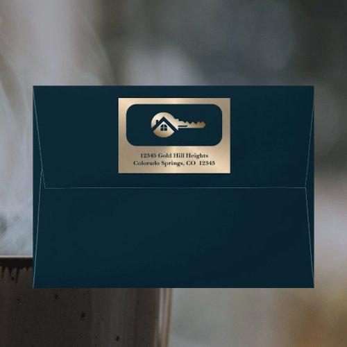 Elegant Gold Key Blue Spruce Realtor A7 Envelope
