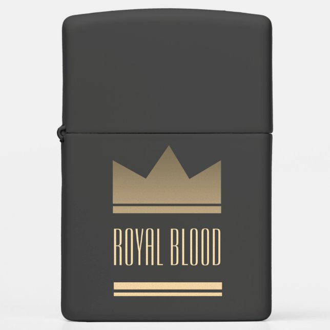 Elegant Gold King Crown Zippo Lighter (Front)