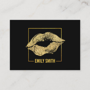 Elegant Gold Kiss and Frame Business Card
