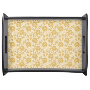 Elegant Gold Lace Serving Tray