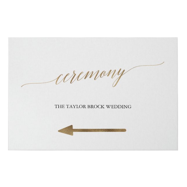 Elegant Gold Large Ceremony Directional (Left) Faux Canvas Print (Front)