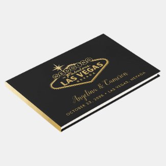 Elegant Gold Las Vegas Sign Guest Book