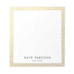 Elegant Gold Lattice Pattern Notepad
