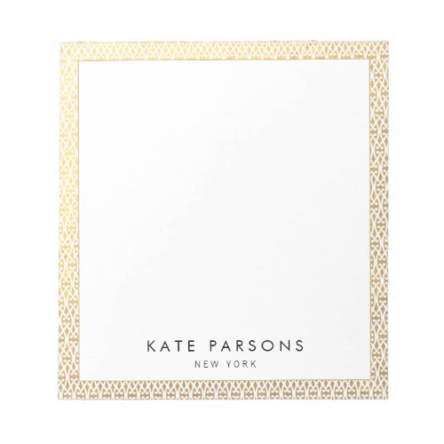 Elegant Gold Lattice Pattern Notepad
