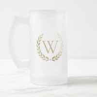 Elegant Gold Laurel Wreath Monogram