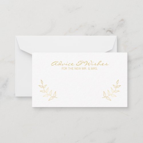 Elegant Gold Laurels Wedding Advice and Wishes