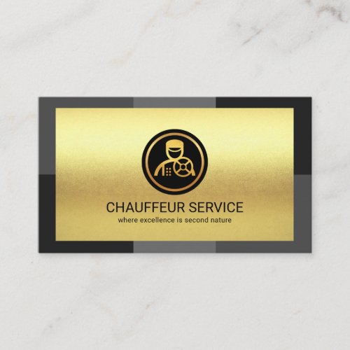 Elegant Gold Layer Grey Monochrome Driver Business Card