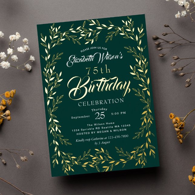 Elegant Gold Leaf  Foil Invitation (Creator Uploaded)