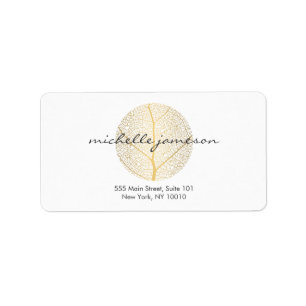 Elegant Gold Leaf Logo on White Label