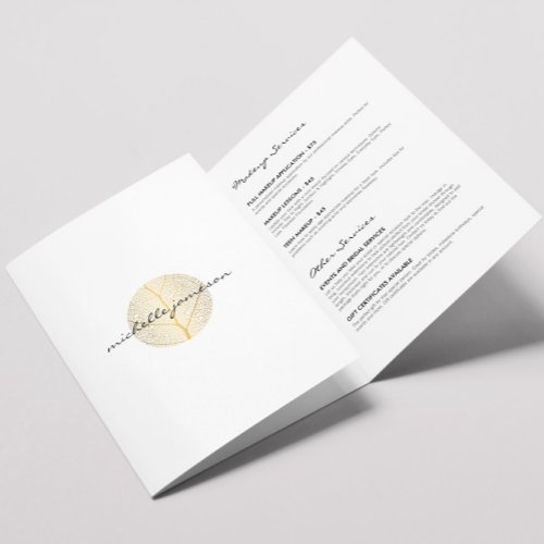Elegant Gold Leaf Logo Salon Spa Brochure