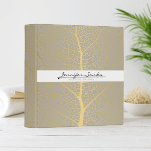 Elegant Gold Leaf Tree Pattern 3 Ring Binder