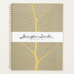Elegant Gold Leaf Tree Pattern Appointment Book Planner