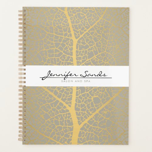 Elegant Gold Leaf Tree Pattern Appointment Book Planner