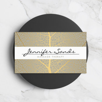 Elegant Gold Leaf Tree Pattern Business Card by 1201am at Zazzle