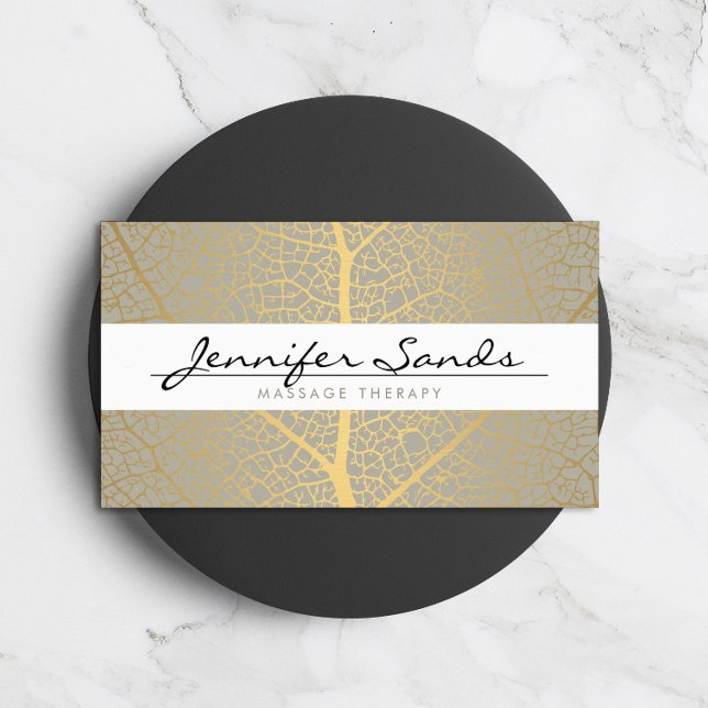 Elegant Gold Leaf Tree Pattern Business Card (Creator Uploaded)