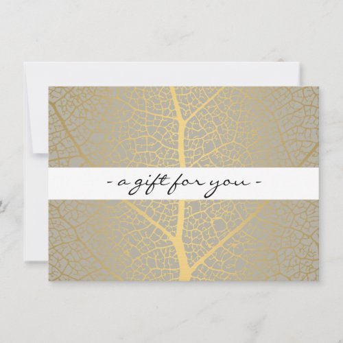 Elegant Gold Leaf Tree Pattern Gift Certificate