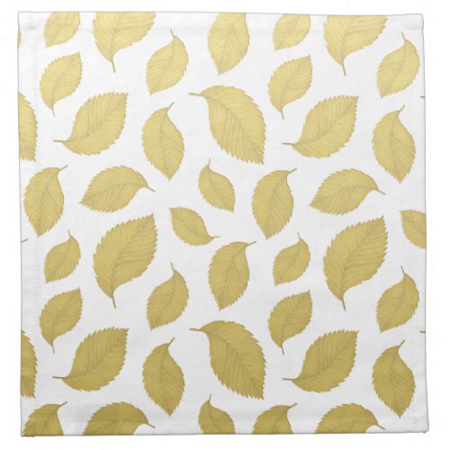 Elegant Gold Leaves Cloth Napkins