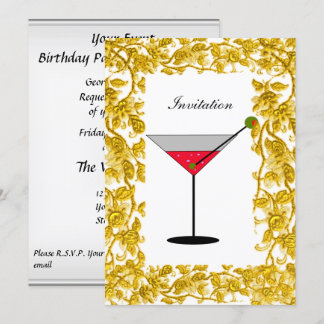 Elegant  Gold leaves Event Invitation