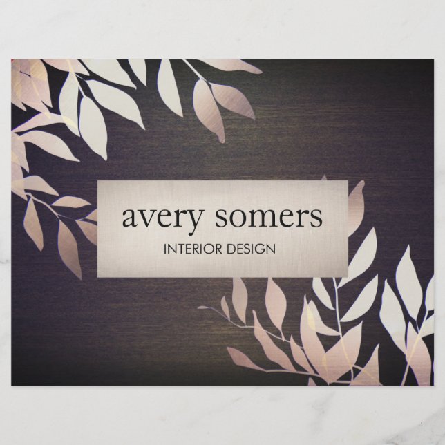 Elegant Gold Leaves Interior Design Wood Nature 2 Flyer (Front)