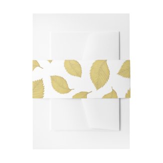 Elegant Gold Leaves - Invitation Belly Bands