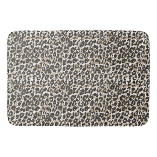 Elegant gold leopard animal print pattern bath mat