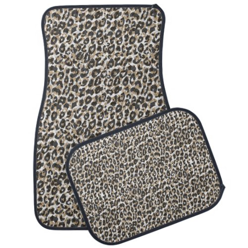 Elegant gold leopard animal print pattern car floor mat