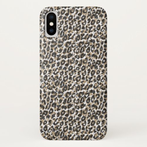 Elegant gold leopard animal print pattern iPhone x case