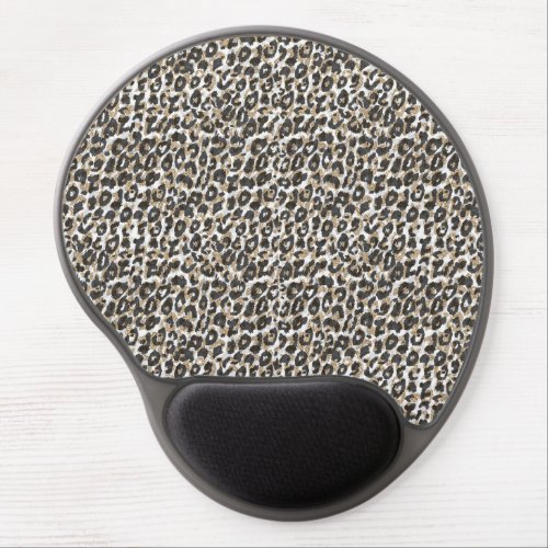 Elegant gold leopard animal print pattern gel mouse pad