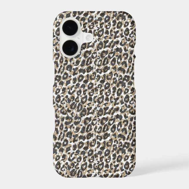 Elegant gold leopard animal print pattern iphone case (Back)