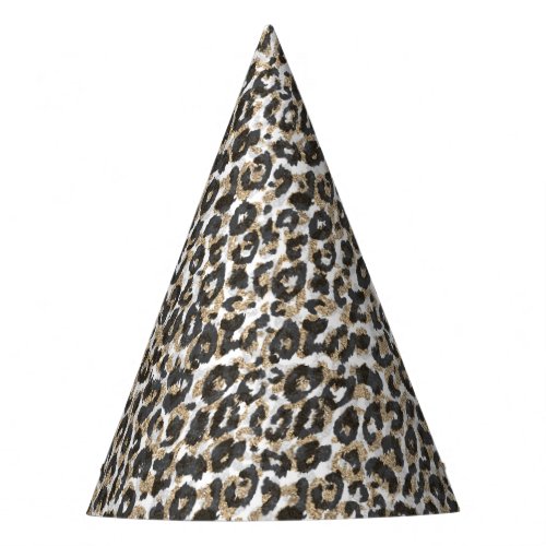 Elegant gold leopard animal print pattern party hat