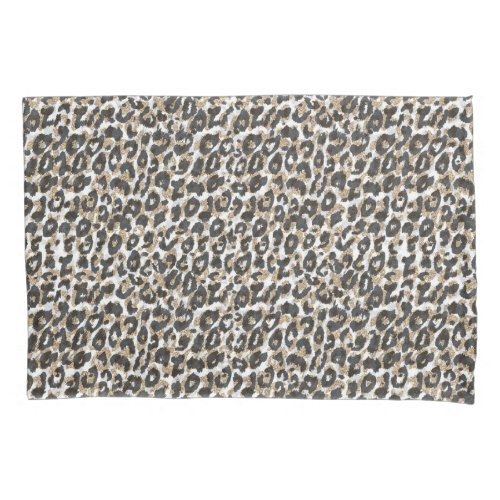 Elegant gold leopard animal print pattern pillow case