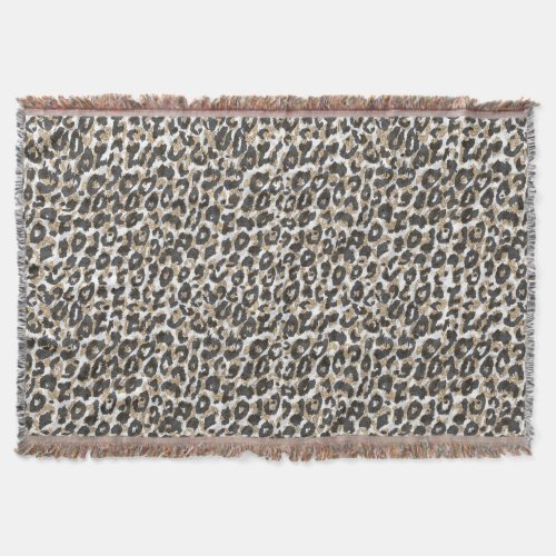 Elegant gold leopard animal print pattern throw blanket
