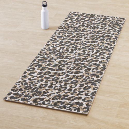Elegant gold leopard animal print pattern yoga mat