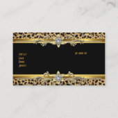 Elegant Gold Leopard Black Elegant Business Card (Back)