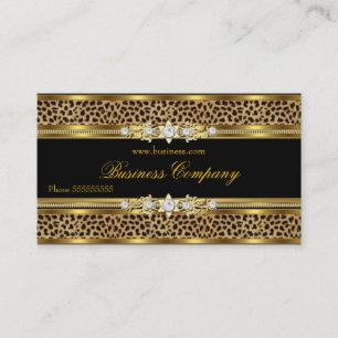 Elegant Gold Leopard Black ORNATE Best Business Card