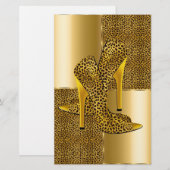 Elegant Gold Leopard High Heel Shoes Animal (Front/Back)