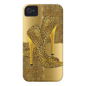 Elegant Gold Leopard High Heel Shoes Animal Case-Mate iPhone Case (Back)