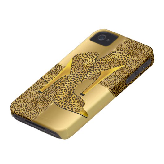 Elegant Gold Leopard High Heel Shoes Animal Case-Mate iPhone Case (Bottom)