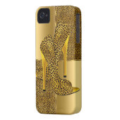 Elegant Gold Leopard High Heel Shoes Animal Case-Mate iPhone Case (Back Left)