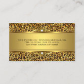 Elegant Gold Leopard print Business Card (Back)